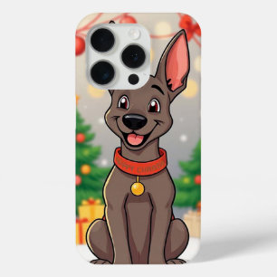 🎄 Festive Puppy Joy ✨ Cute Santa Dog Holiday Art  iPhone 15 Pro Case