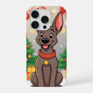 🎄 Festive Puppy Joy ✨ Cute Santa Dog Holiday Art  iPhone 15 Pro Case