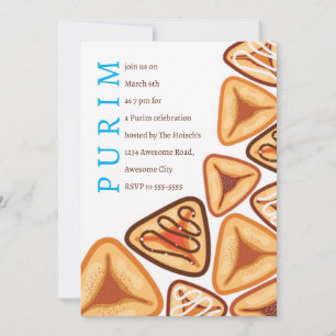 Festive Purim Hamentashen Invitation