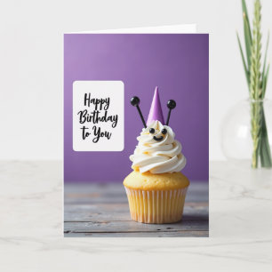 Festive Purple Cupcake Card