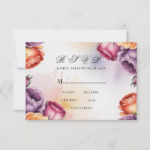 Festive Purple Orange and Red Roses Wedding