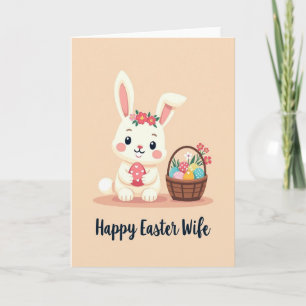 Festive Rabbit And Eggs Card