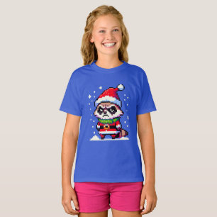 Festive Raccoon Charm - Christmas Humor Art T-Shirt
