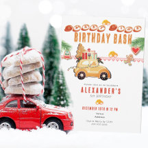 Festive Race Car Gingerbread Christmas Birthday
