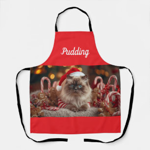 Festive Ragdoll Cat Christmas Personalized Apron