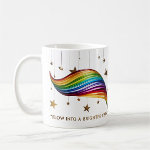 Festive Rainbow Quilling Holly Abstract Classic  Coffee Mug