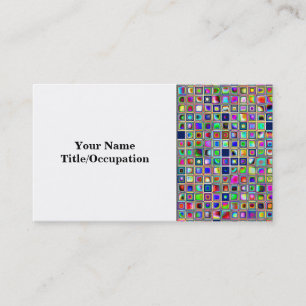 Festive Rainbow Textured Mosaic Tiles Pattern Business Card