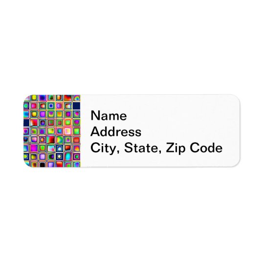 Festive Rainbow Textured Mosaic Tiles Pattern Return Address Label