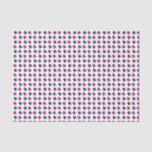 Festive Red and Blue Stars Patriotic Tissue Paper