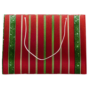 Festive Red and Green Christmas Large Gift Bag