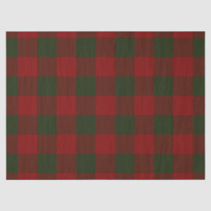 Festive red and green plaid Christmas wrapping Tissue Paper