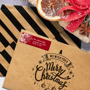  Festive Red and White Foliage Christmas Address