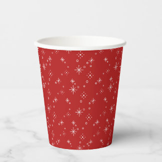 Festive Red and White Holiday Christmas Paper Cups