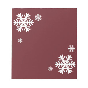 Festive Red and White Snowflake  Notepad