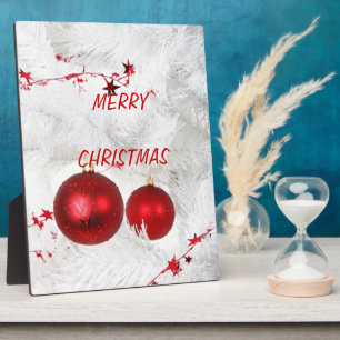 Festive Red Baubles Plaque