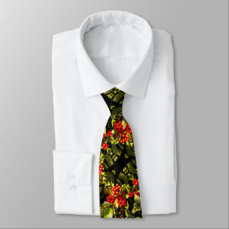 Festive red berries Christmas Tie