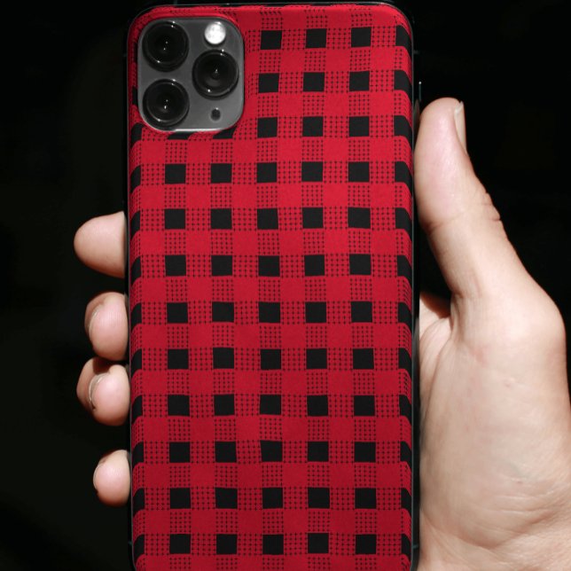 festive red & black buffalo plaid chequerboard Case-Mate iPhone case (Creator Uploaded)