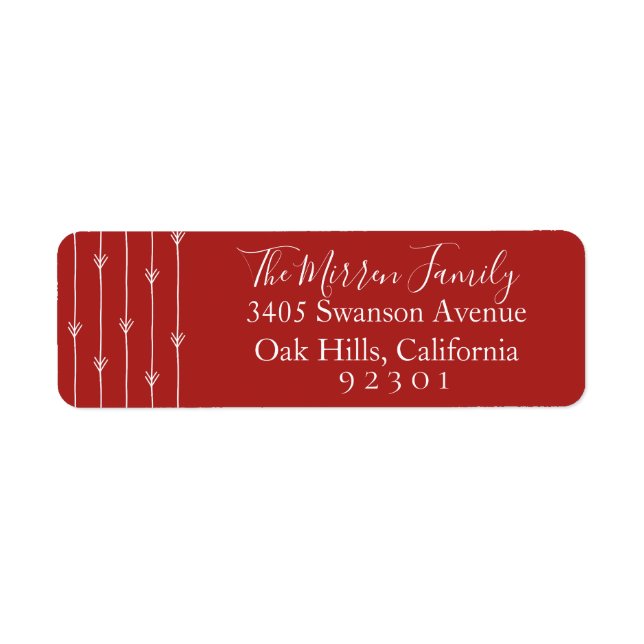 Festive Red Boho Return Address Label (Front)