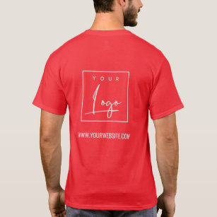 Festive Red Business Add Your Logo Name Website T-Shirt