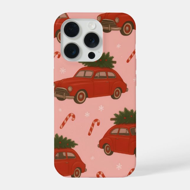Festive Red Car Christmas Phone Case –Holiday xmas (Back)