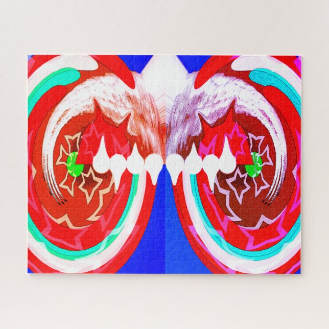 Festive red Christmas art Jigsaw Puzzle (Horizontal)