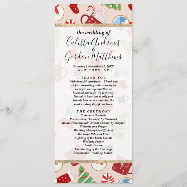 Festive Red Christmas Cookie Illustration Pattern Program (Front)