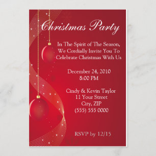 Festive Red Christmas Party Invitation