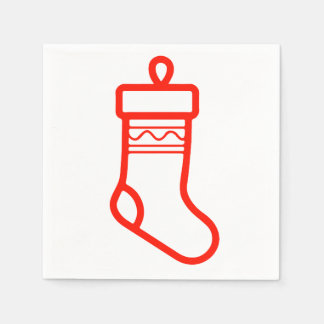 Festive Red Christmas Stocking - Party Deco Napkin