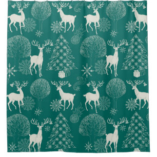 Festive red Christmas, winter forest.