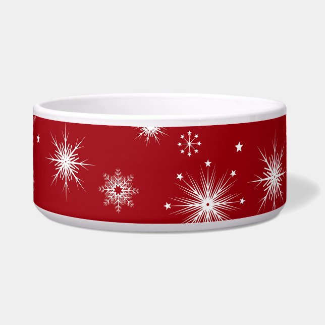 Festive Red Dog Bed with Snowflakes Dog Bed (Front)