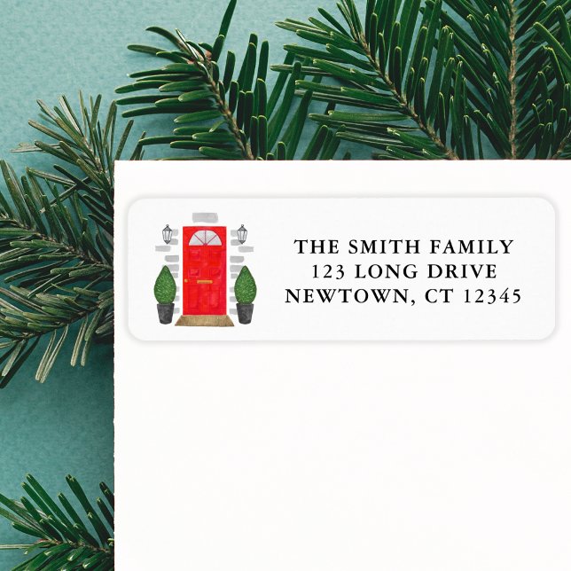 Festive Red Door Return Address (Creator Uploaded)