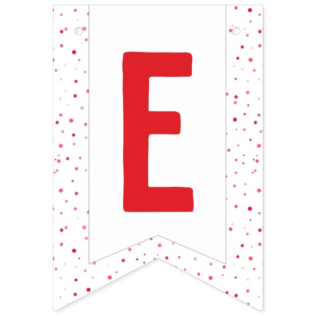 Festive Red Dots & Typography Merry Everything Bunting Flags (Seventh Flag)