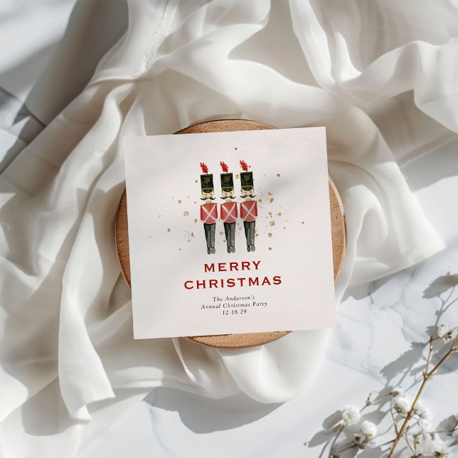 Festive Red & Gold Nutcracker Christmas Napkin (Creator Uploaded)