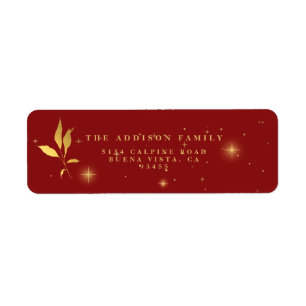 Festive Red & Gold Starry Joyful Christmas