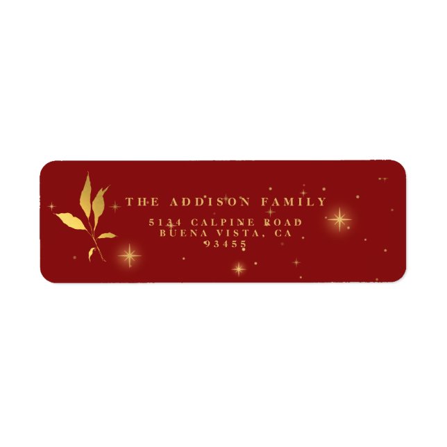 Festive Red & Gold Starry Joyful Christmas (Devant)
