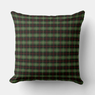 Festive Red, Green and Cream Cosy Christmas Plaid Throw Pillow