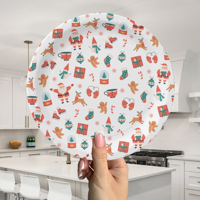 Festive Red Green Christmas Paper Plate (Creator Uploaded)