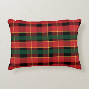 Festive Red & Green Christmas Plaid Tartan Accent Pillow