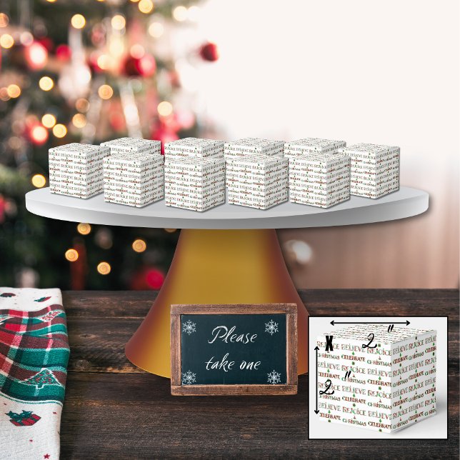 Festive Red Green Christmas Typography  Favor Box (Creator Uploaded)