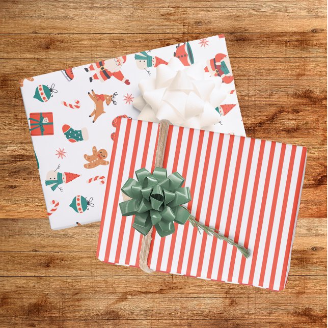Festive Red Green Christmas Wrapping Paper Sheet (Creator Uploaded)