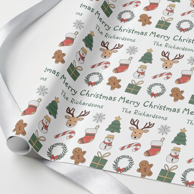 Festive Red Green Merry Christmas Holiday Pattern Wrapping Paper (Festive Red Green Merry Christmas Holiday Pattern Wrapping Paper)