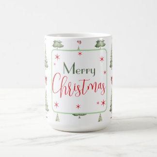 Festive Red Green Merry Christmas Mug