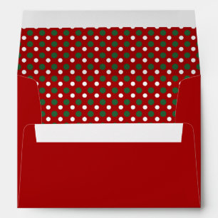 Festive Red Green Polka Dots Pattern Christmas  Envelope