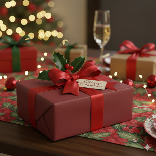 Festive Red Magic Christmas Gift Wrap Joy