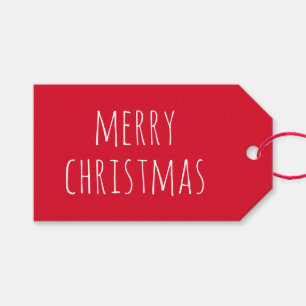 Festive Red Merry Christmas Cute Winter Holiday Gift Tags