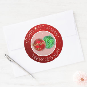 Festive Red Merry Christmas Envelope Seals