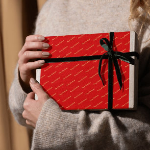 Festive Red Merry Christmas Wrapping Paper