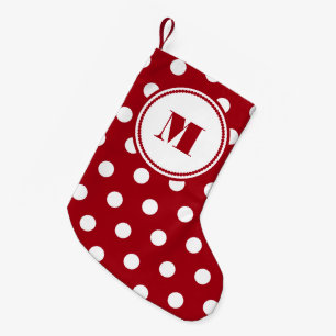 Festive Red Monogram Pattern Small Christmas Stocking