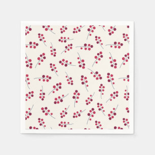 Festive Red Pip Berries Holiday Napkin