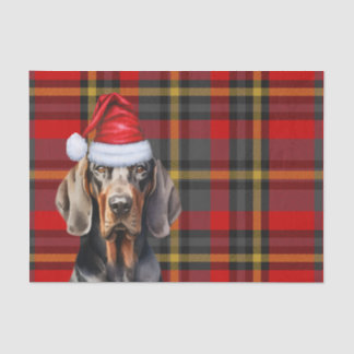 Festive Red Plaid and BT Coonhound Christmas Tissue Paper